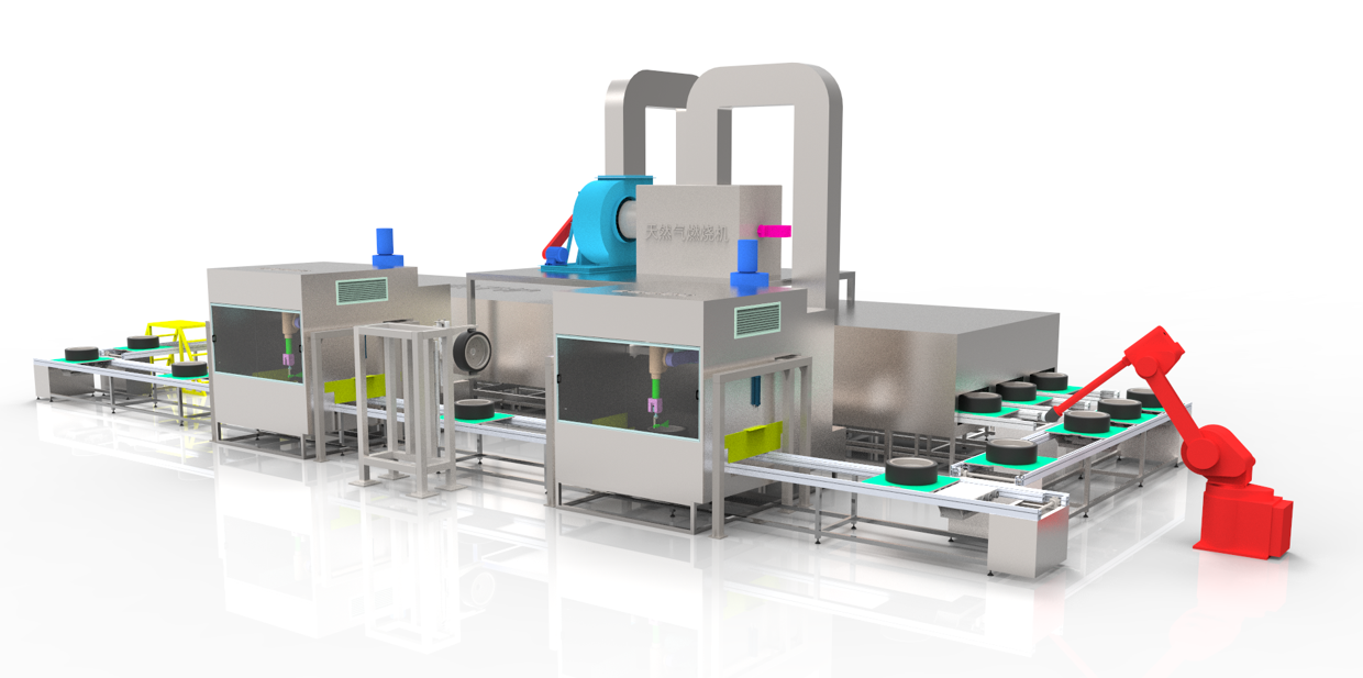 機(jī)器人噴涂橡膠輪胎